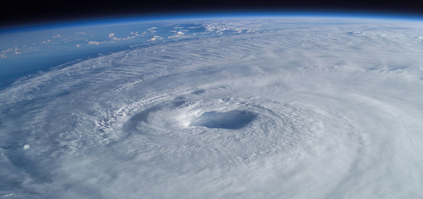 image of hurricane center from space