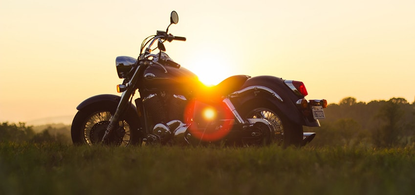 Pic of Motorcycle During Sunset in Field